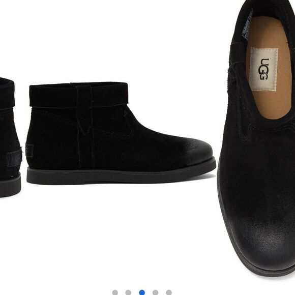 UGG Josefene Cuff Women's Suede Ankle Zip Boots in Black - Picture 15 of 15